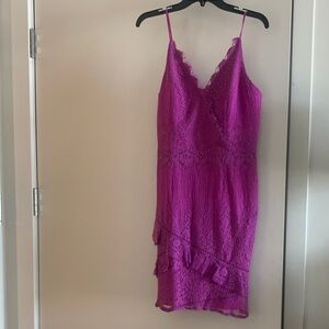 Adelyn Rae Purple Lace Mini Dress